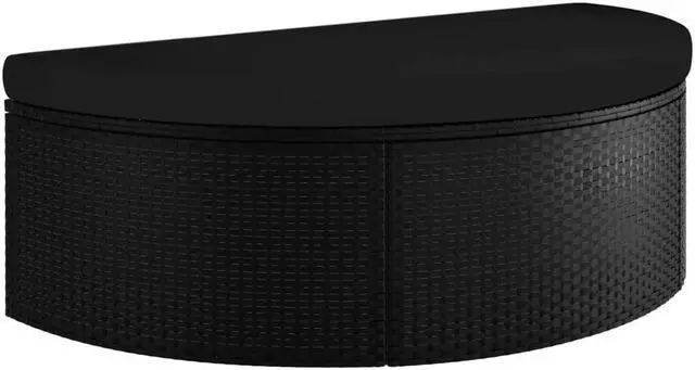 Alt view image 5 of 16 - vidaXL Patio Bed Outdoor Patio Wicker Daybed with Parasol Poly Rattan Black