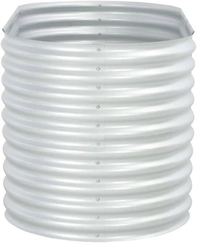 Alt view image 2 of 12 - vidaXL Garden Raised Bed 63"x31.5"x31.9" Galvanized Steel Silver Flower Box