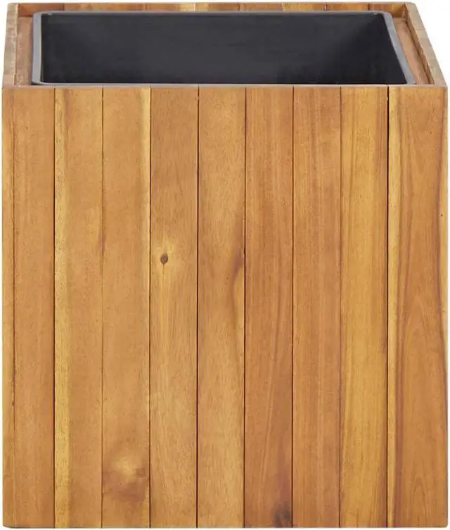 Alt view image 2 of 11 - vidaXL Solid Acacia Wood Garden Raised Bed Pot 9.6"x9.6"x9.8" Planter Box