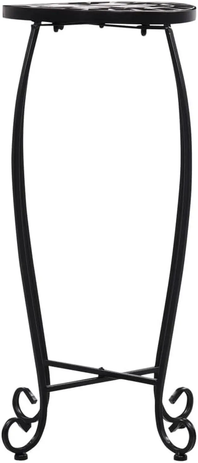 Alt view image 5 of 15 - vidaXL Table 3 Pcs Flower Pot Stand for Living Room Black and White Ceramic