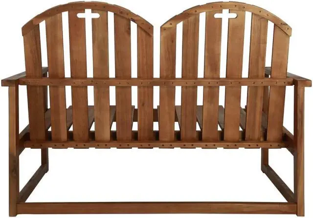 Alt view image 4 of 14 - vidaXL Outdoor Patio Bench 2-Seater Bench with Armrests Solid Wood Acacia