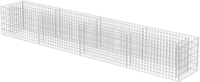 Alt view image 2 of 10 - vidaXL Gabion Raised Bed Galvanized Steel 141.7" Raised Garden Bed Flower Box