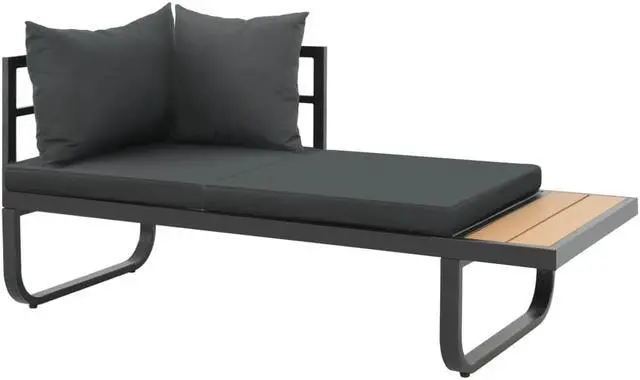 Alt view image 5 of 16 - vidaXL Patio Lounge Set Outdoor Sofa Set with Cushions 3 Piece Aluminum WPC