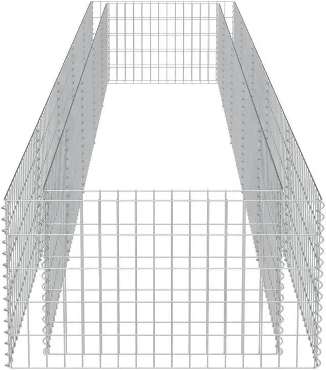 Alt view image 6 of 10 - vidaXL Gabion Raised Bed Galvanized Steel 177.2" Raised Garden Bed Flower Box