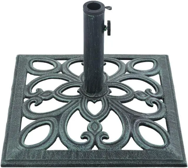 Alt view image 4 of 12 - vidaXL Umbrella Base Patio Umbrella Stand Parasol Base Green 26.5 lb Cast Iron
