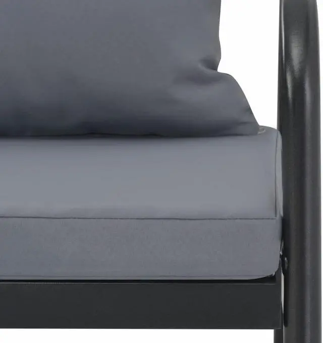 Alt view image 5 of 14 - vidaXL 2 Seater Sofa Couch with Cushions Patio Wicker Love Seat Aluminum Gray