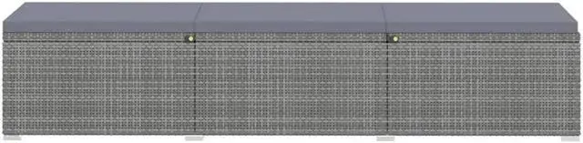 Alt view image 14 of 15 - vidaXL Patio Lounge Chair Sunlounger Sunbed with Cushion Gray Poly Rattan