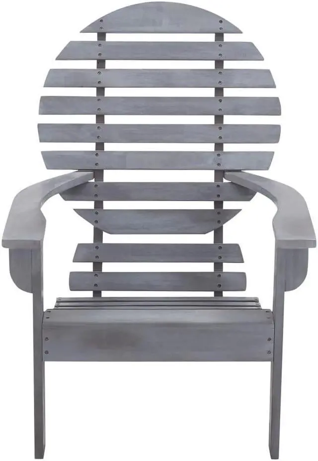 Alt view image 12 of 12 - vidaXL Folding Adirondack Chair Lawn Chair for Porch Solid Wood Acacia Gray