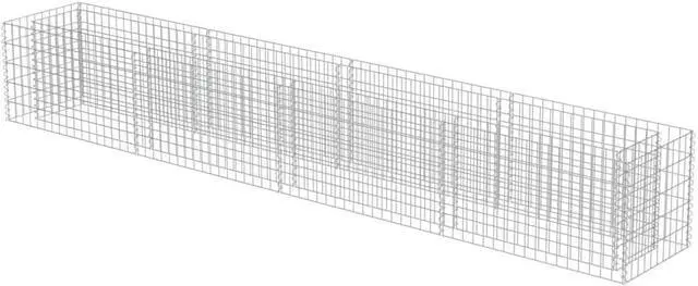 Alt view image 3 of 10 - vidaXL Gabion Raised Bed Galvanized Steel 141.7" Raised Garden Bed Flower Box