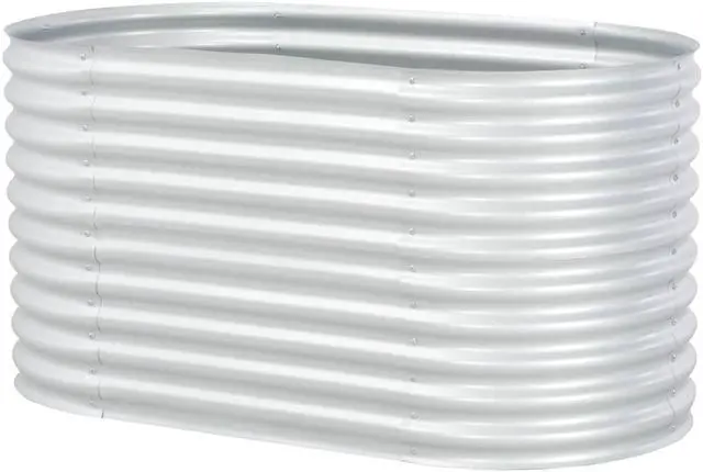 Alt view image 3 of 12 - vidaXL Garden Raised Bed 63"x31.5"x31.9" Galvanized Steel Silver Flower Box