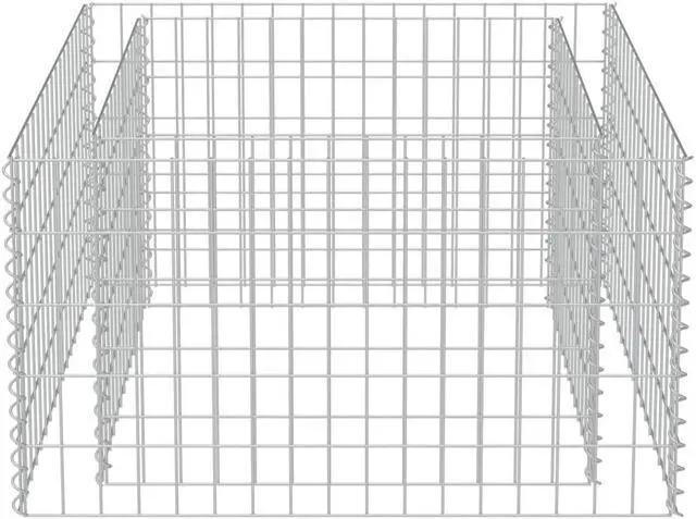 Alt view image 5 of 10 - vidaXL Gabion Raised Bed Galvanized Steel 35.4" Raised Garden Bed Flower Box