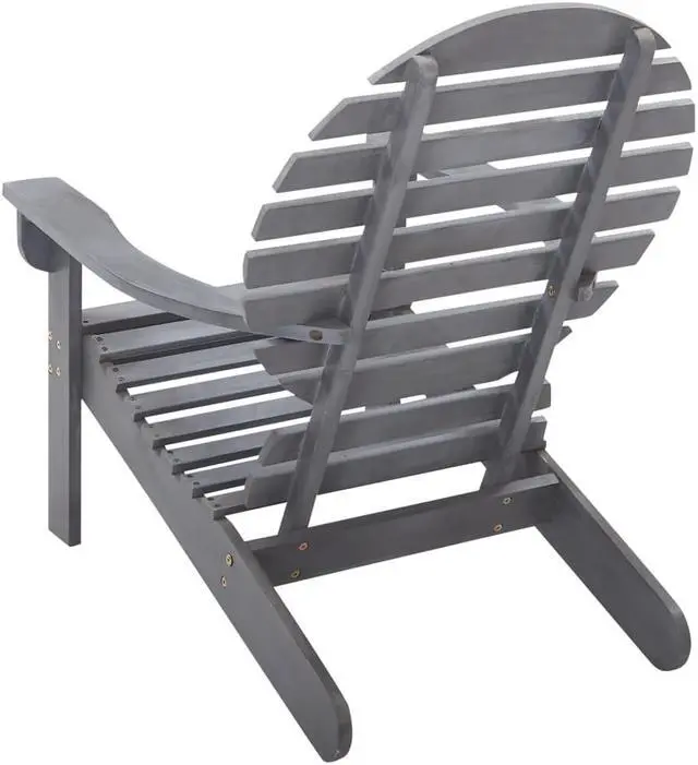 Alt view image 2 of 12 - vidaXL Folding Adirondack Chair Lawn Chair for Porch Solid Wood Acacia Gray