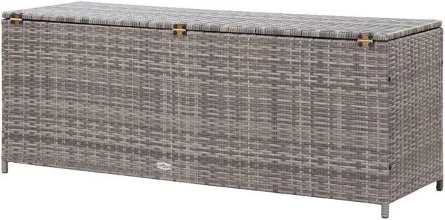 Alt view image 12 of 14 - vidaXL Patio Storage Chest Deck Box with Lid Patio Cabinet Storage Chest Gray