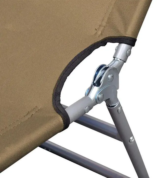 Alt view image 17 of 17 - vidaXL Foldable Sunlounger with Head Cushion Adjustable Backrest Taupe