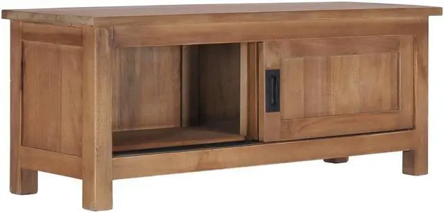 Alt view image 2 of 11 - vidaXL TV Cabinet 35.4"x11.8"x13.8" Solid Teak Wood
