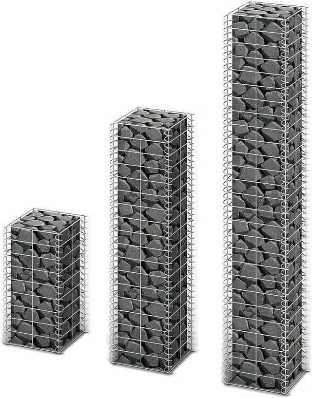 Main image of vidaXL Gabion Basket Set Gabion Wall Cage Stone Wall 3 Piece Galvanized Wire