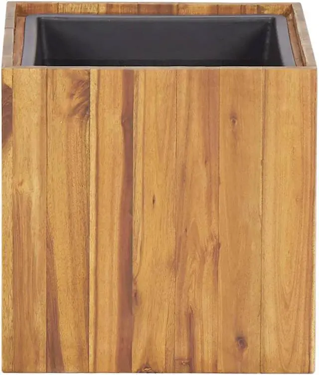Alt view image 3 of 11 - vidaXL Solid Acacia Wood Garden Raised Bed Pot 9.6"x9.6"x9.8" Planter Box