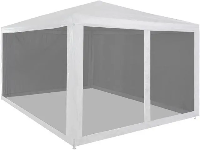 Main image of vidaXL Party Tent Outdoor Canopy Tent Gazebo with Mesh Sidewalls White and Black