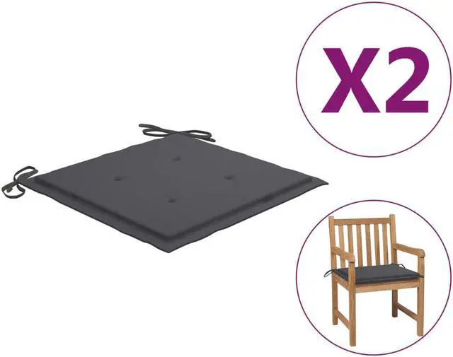 Alt view image 15 of 19 - vidaXL Garden Chair Cushions 2 pcs Anthracite 50x50x4 cm Oxford Fabric