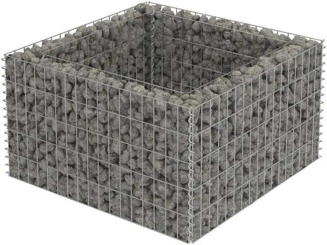 Alt view image 2 of 10 - vidaXL Gabion Raised Bed Galvanized Steel 35.4" Raised Garden Bed Flower Box