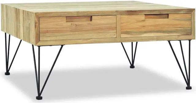 Alt view image 5 of 14 - vidaXL Coffee Table End Table Accent Sofa Table with 2 Drawers Solid Teak