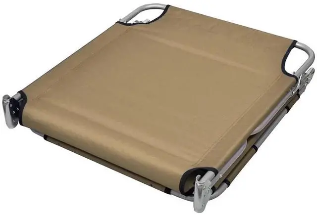 Alt view image 15 of 17 - vidaXL Foldable Sunlounger with Head Cushion Adjustable Backrest Taupe