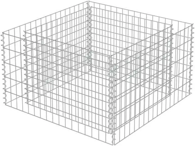Alt view image 4 of 10 - vidaXL Gabion Raised Bed Galvanized Steel 35.4" Raised Garden Bed Flower Box