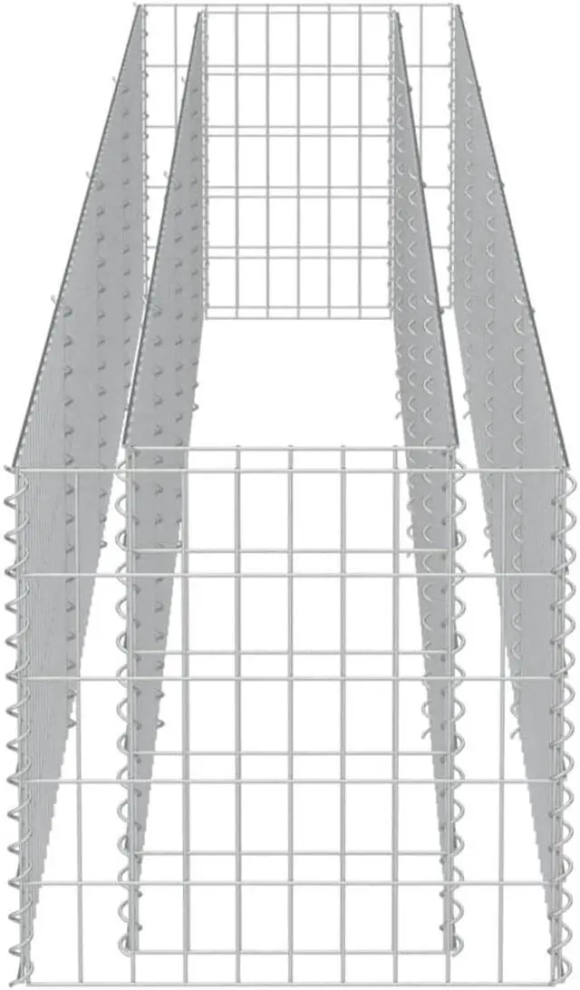 Alt view image 6 of 10 - vidaXL Gabion Raised Bed Galvanized Steel 141.7" Raised Garden Bed Flower Box