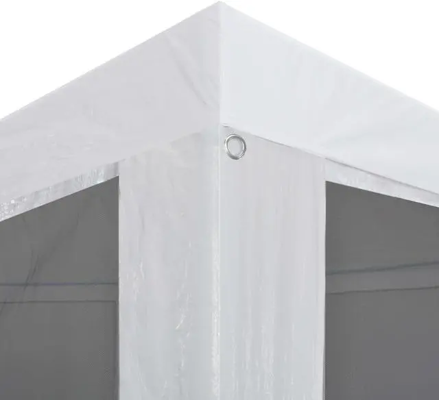 Alt view image 4 of 10 - vidaXL Party Tent Outdoor Canopy Tent Gazebo with Mesh Sidewalls White and Black