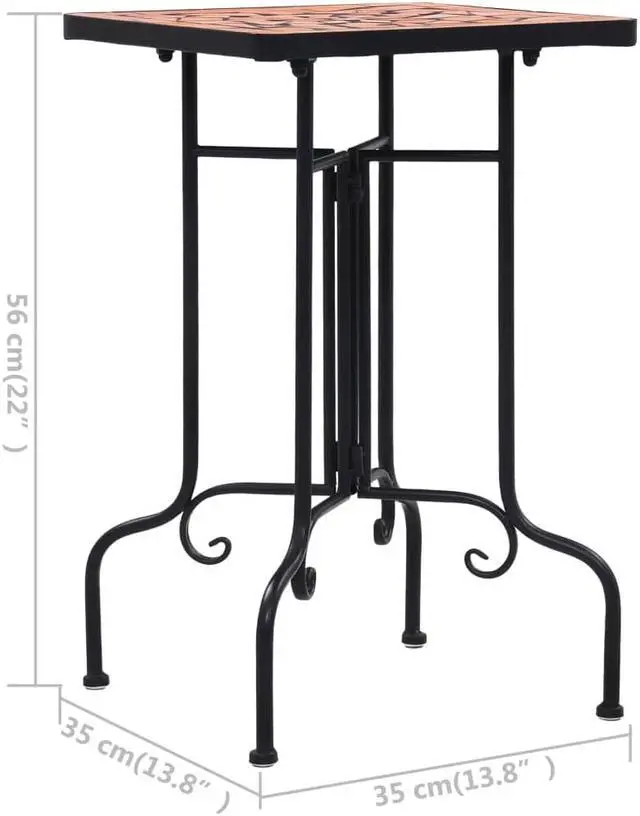 Alt view image 7 of 14 - vidaXL Side Table Patio Plant Table Stand Flower Pot Stand Terracotta Ceramic