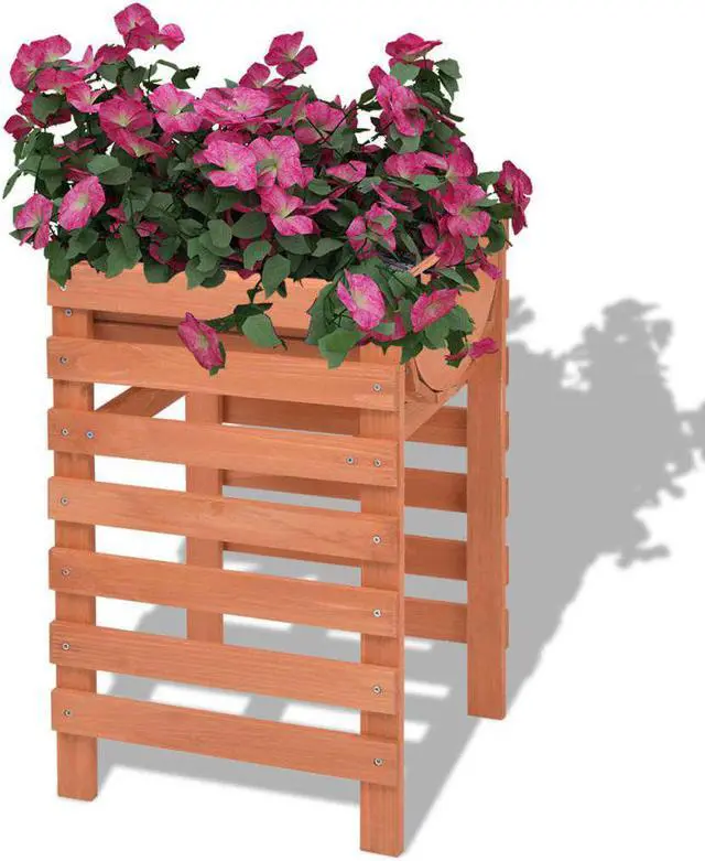 Main image of vidaXL Planter Raised Flower Bed with Lining Patio Plant Box Solid Fir Wood