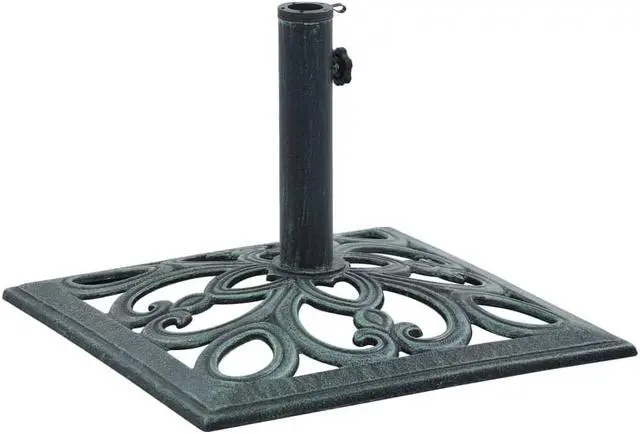 Alt view image 2 of 12 - vidaXL Umbrella Base Patio Umbrella Stand Parasol Base Green 26.5 lb Cast Iron