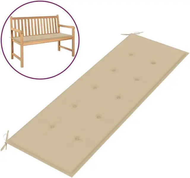 Alt view image 8 of 13 - vidaXL Bench Cushion Water Repellent Garden Seat Cushion Beige Oxford Fabric