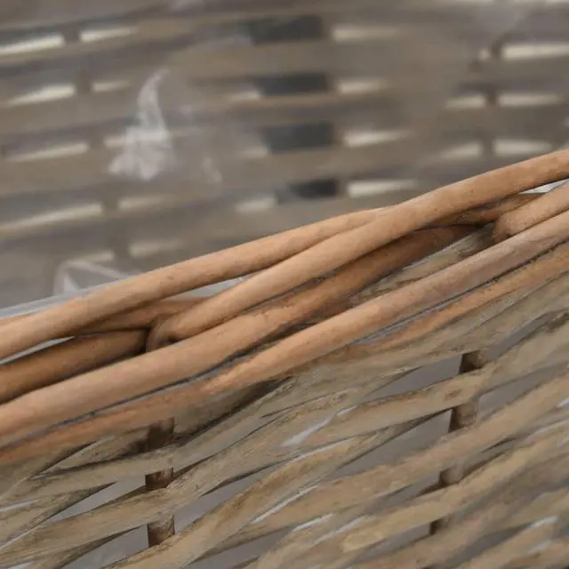Alt view image 5 of 11 - vidaXL 2x Balcony Planters Wicker with PE Lining 15.7" Plant Raised Flower Bed