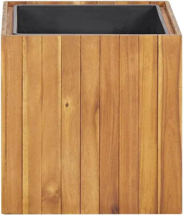 Alt view image 2 of 12 - vidaXL Solid Acacia Wood Garden Raised Bed Pot 17.1"x17.1"x17.3" Planter Box