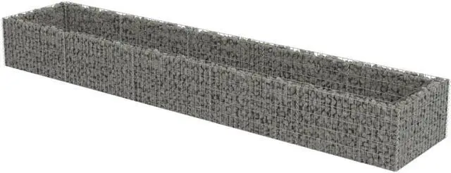 Alt view image 4 of 10 - vidaXL Gabion Raised Bed Galvanized Steel 177.2" Raised Garden Bed Flower Box