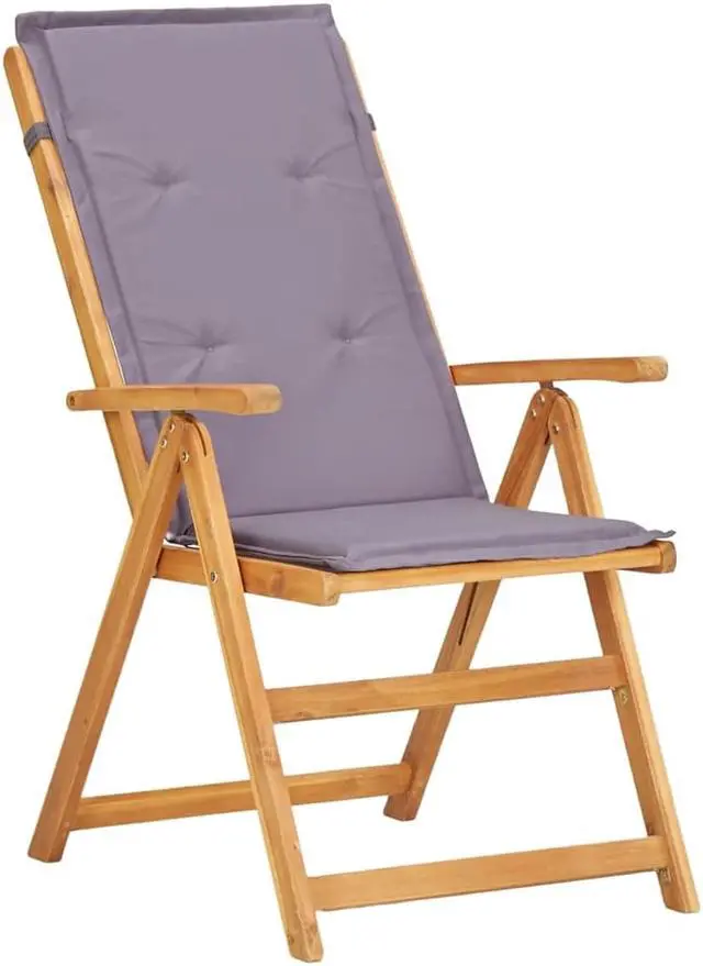 Alt view image 4 of 15 - vidaXL Outdoor Recliner Chairs 2 Pcs Reclining Chair Brown Solid Wood Acacia
