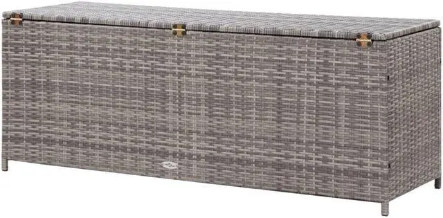 Alt view image 6 of 17 - vidaXL Outdoor Storage Box Deck Box with Lid Patio Cabinet Storage Chest Gray