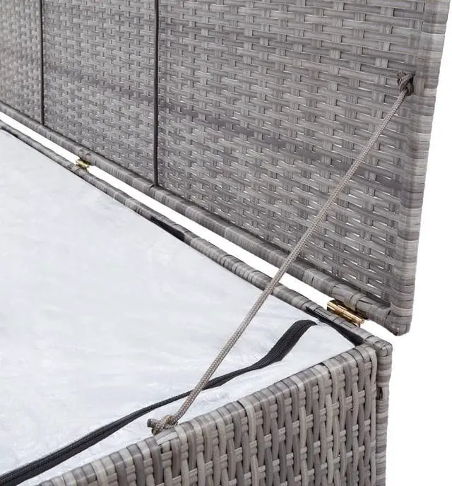 Alt view image 17 of 17 - vidaXL Outdoor Storage Box Deck Box with Lid Patio Cabinet Storage Chest Gray