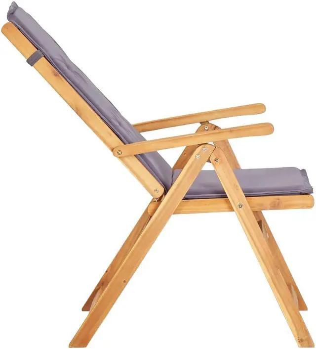 Alt view image 15 of 15 - vidaXL Outdoor Recliner Chairs 2 Pcs Reclining Chair Brown Solid Wood Acacia