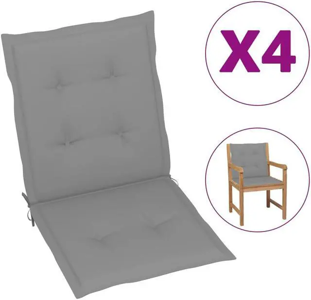 Main image of vidaXL Chair Cushion 4 Pcs Outdoor Patio Chair Cushion Pad Gray Oxford Fabric