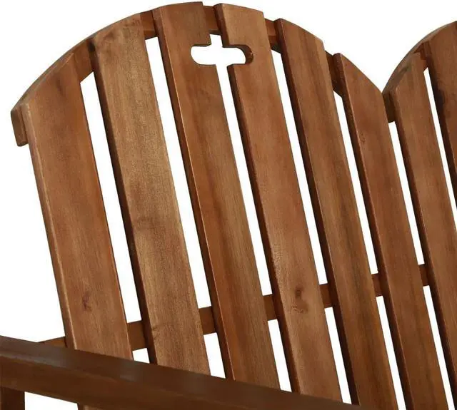 Alt view image 5 of 14 - vidaXL Outdoor Patio Bench 2-Seater Bench with Armrests Solid Wood Acacia