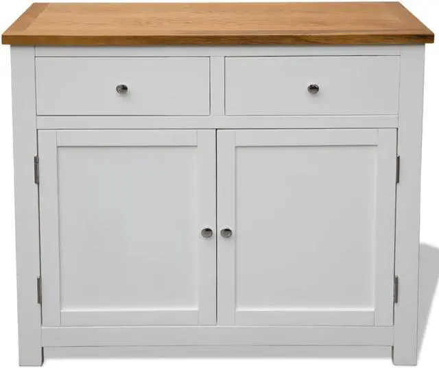 Alt view image 14 of 19 - vidaXL Sideboard Kitchen Cabinet with 3 Drawers and 3 Doors Solid Wood Oak