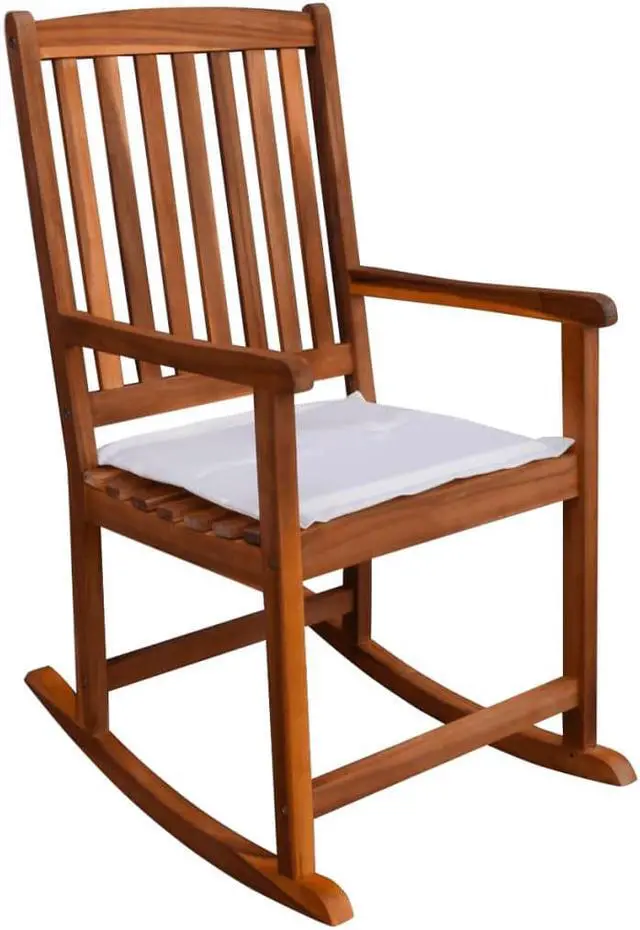 Alt view image 4 of 14 - vidaXL Outdoor Rocking Chair Acacia Wood