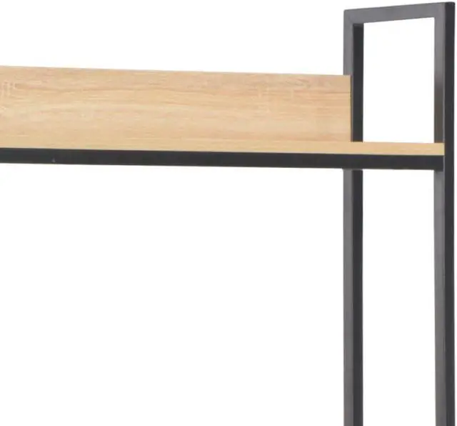 Alt view image 17 of 18 - vidaXL Computer Desk Home Office Table Desk with Metal Frame Black and Oak