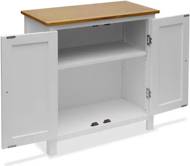 Alt view image 17 of 18 - vidaXL Solid Oak Wood Cupboard 27.6" Sideboard Side Cabinet Storage Display