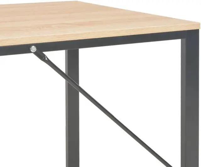 Alt view image 13 of 14 - vidaXL Computer Desk Home Office Table Writing Desk with Frame Black and Oak