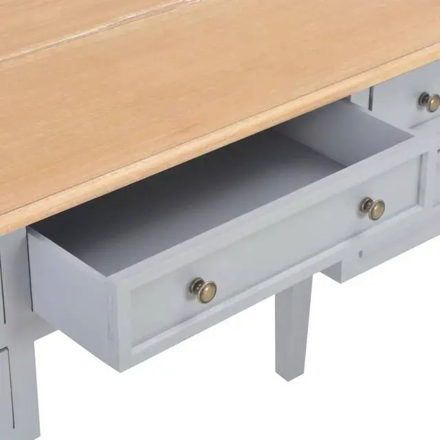 Alt view image 20 of 20 - vidaXL Writing Desk Computer Desk Laptop Table Home Workstation Gray Wood