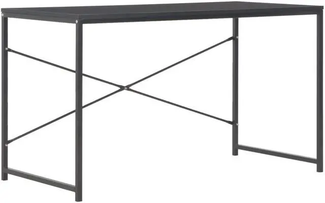 Alt view image 2 of 18 - vidaXL Computer Desk Home Office Table Desk with Metal Frame Black and Oak