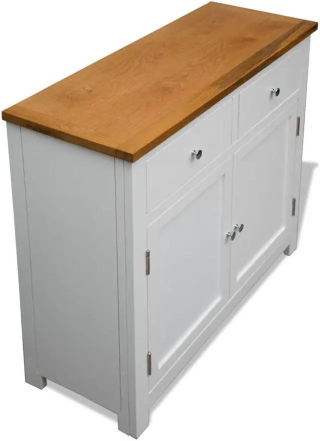 Alt view image 16 of 19 - vidaXL Sideboard Kitchen Cabinet with 3 Drawers and 3 Doors Solid Wood Oak